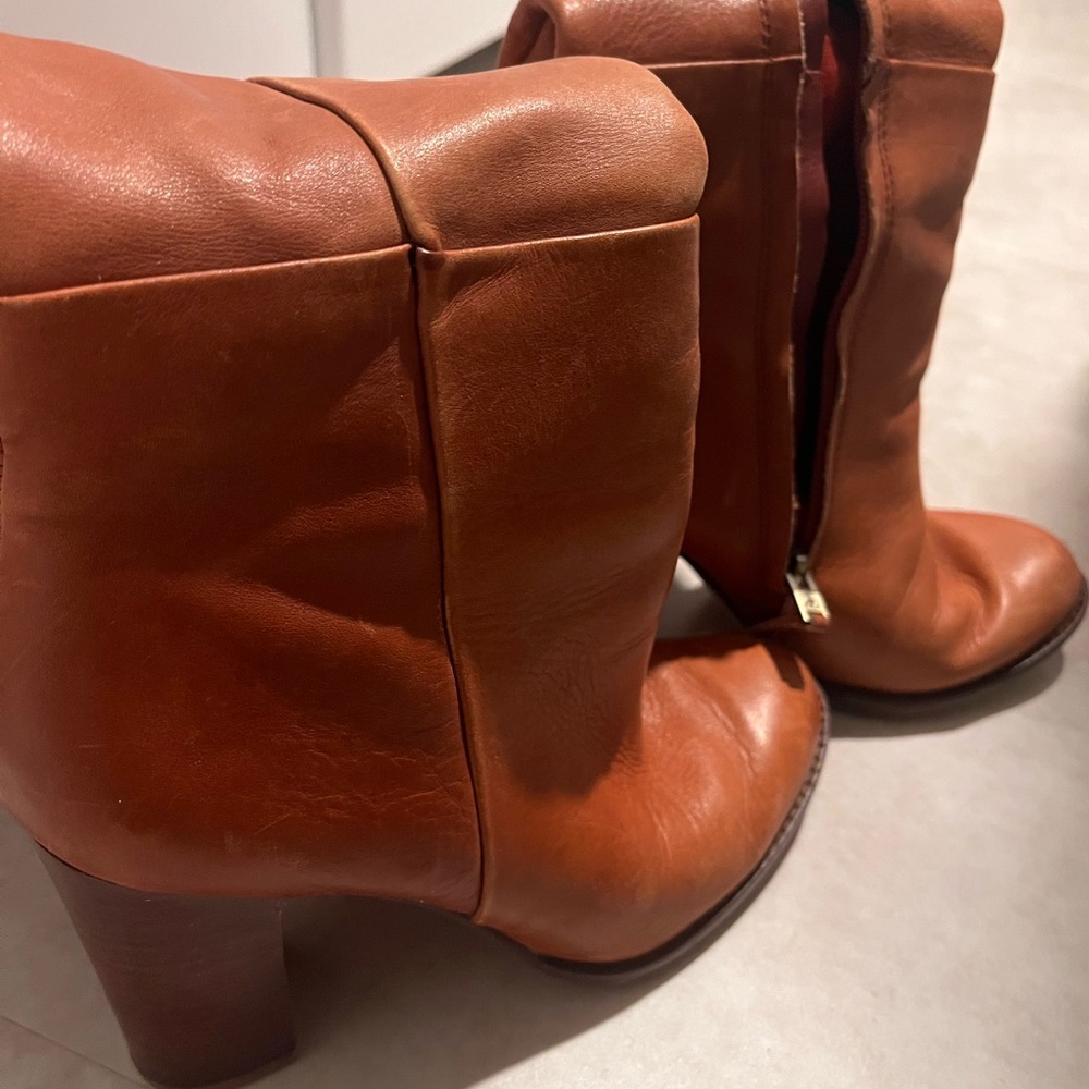 Sam Edelman Rylan Burnt Cooper Brown Leather Knee-High Boots - Picture 5 of 11